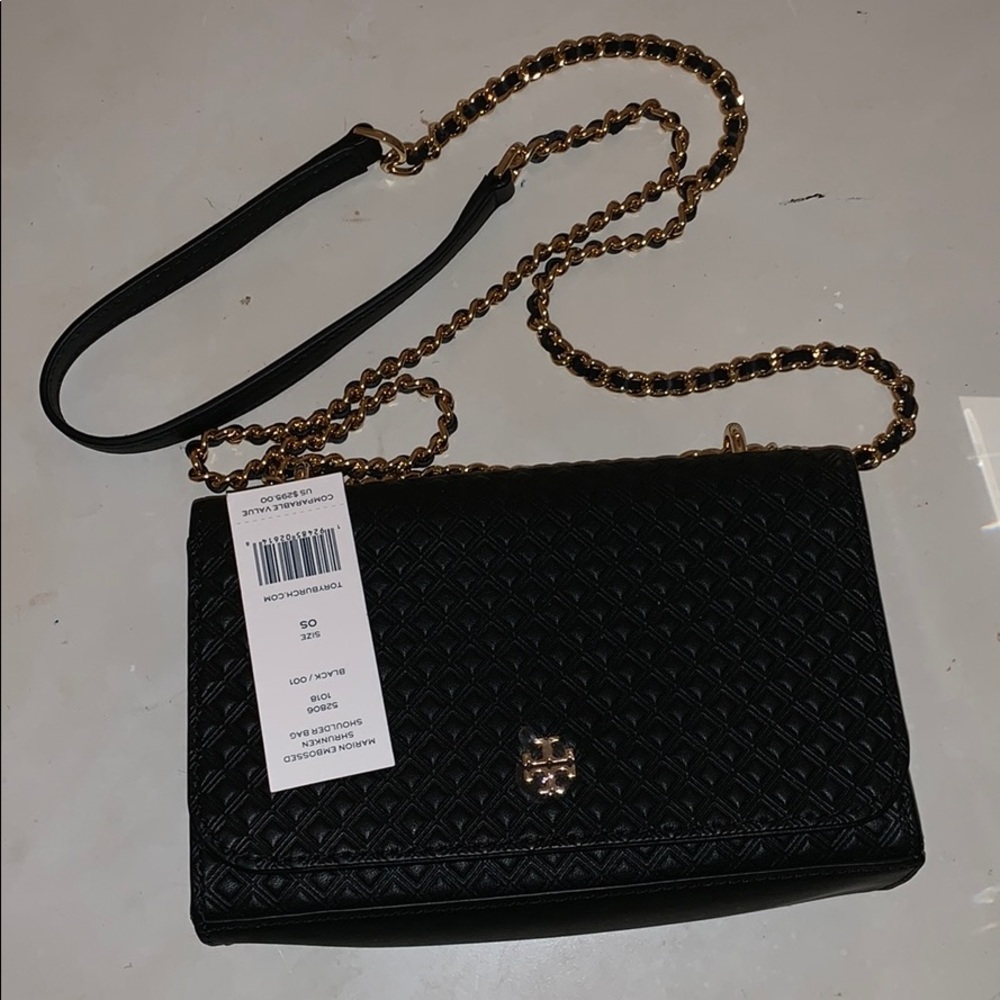 Tory Burch black and gold purse